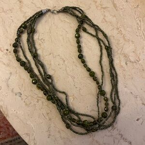 Beaded Necklaced - green, multi layered
